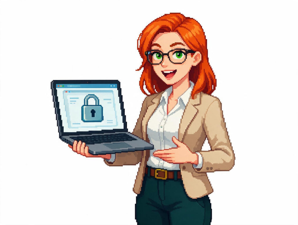vrouw met laptop in hand