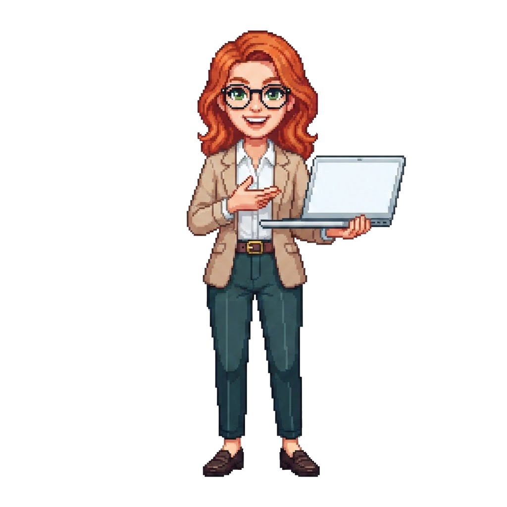 vrouw met laptop in hand
